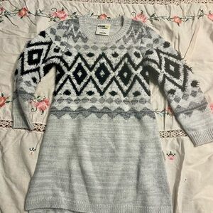 Stylish Kids Gray and Black Geometric Dress